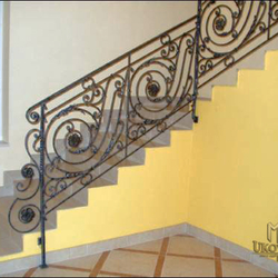 A staircase railing