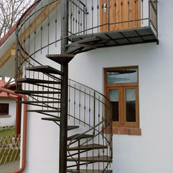 Exterior spiral railings - a cottage