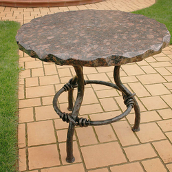 Luxusný záhradný stôl - kov/kameň - nábytok do záhrady