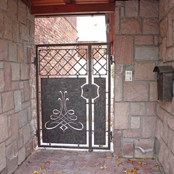 A modern wrought iron gate