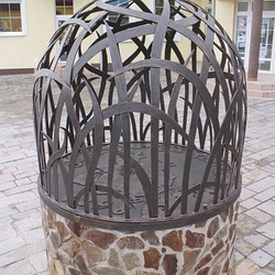 A wrought-iron dome for a well at the municipal office
