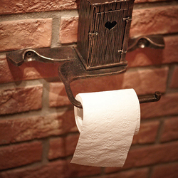 Umelecký držiak na toaletný papier - kované doplnky do WC