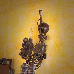 A wrought iron side lamp - vine