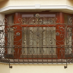 Forged decorative bars on the windows