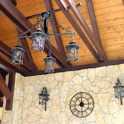 The lighting of summer gazebo in the pension in Slovak Paradise – wall and pendant lamps CLASSIC / T