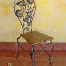 Kovaná stolička - exkluzívna stolička v tvare viniča - luxusný nábytok