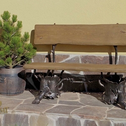 Kovaná lavička na priedomí - ručne kovaná lavička s drevom - záhradný nábytok