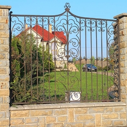 An exclusive wrought iron gate and fence in a family villa - A historical fence