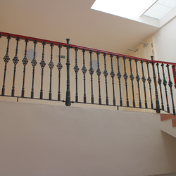 Hand wrought iron interior staircase railing - staircase railings in a historic house