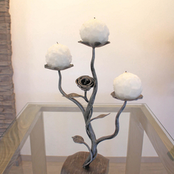 Romantic candleholder available in black, gold, silver, copper, and green patina