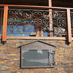 Extraordinary railings and an information board in a forged style