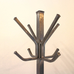 Coat hanger stand treated with polish and varnish – a forged hanger for anterooms, entrance halls, waiting rooms, closets...