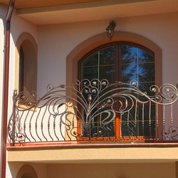 An exterior balcony railing